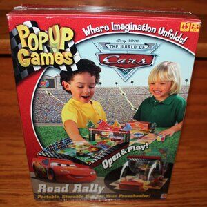 FREE*❤️sealed Disney Road Rally WORLD OF CARS Pop Up Games 3D Kids Pixar Mattel